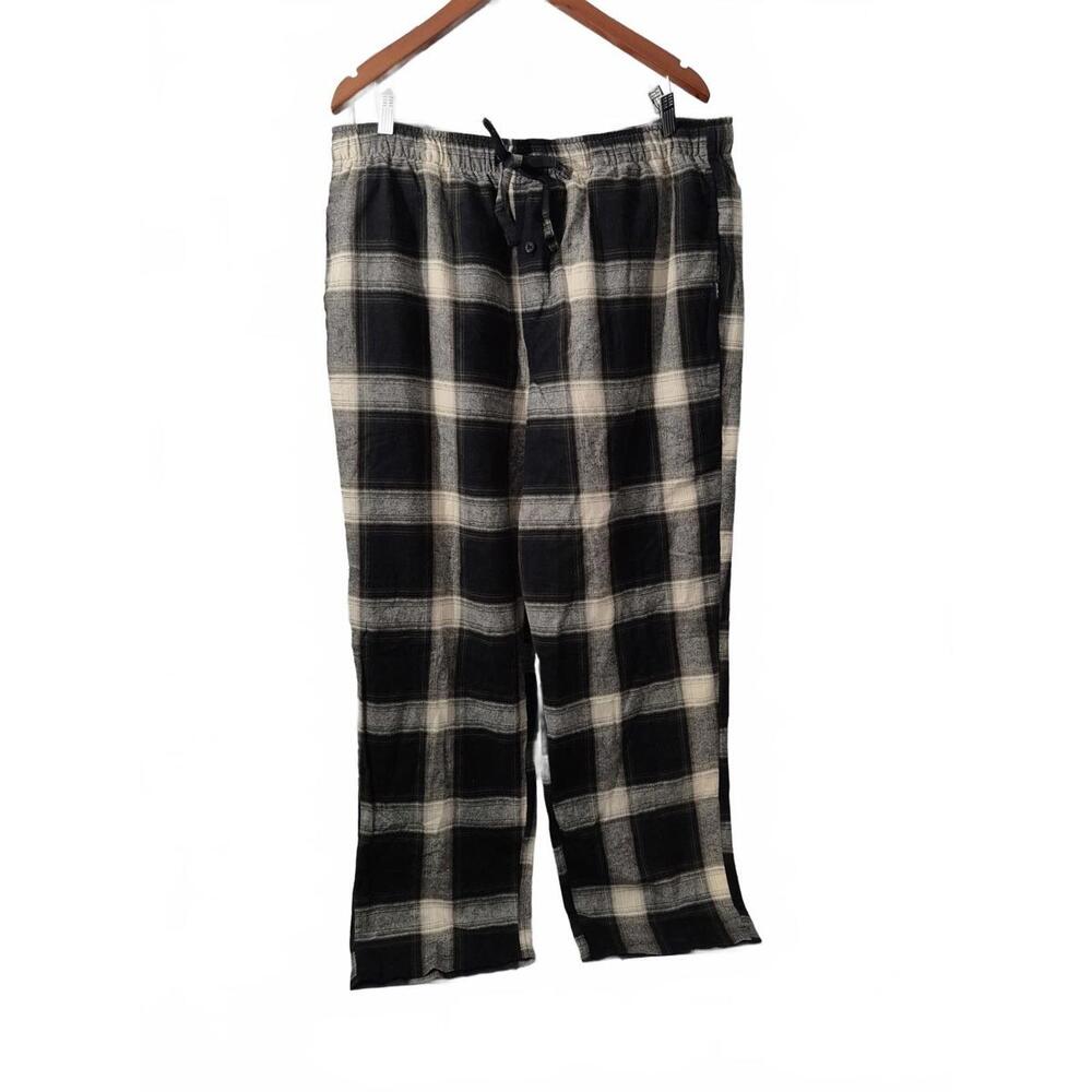 Nwot Eddie Bauer Lounge Mens Pj Lounge Pants Black Cream Check Pattern